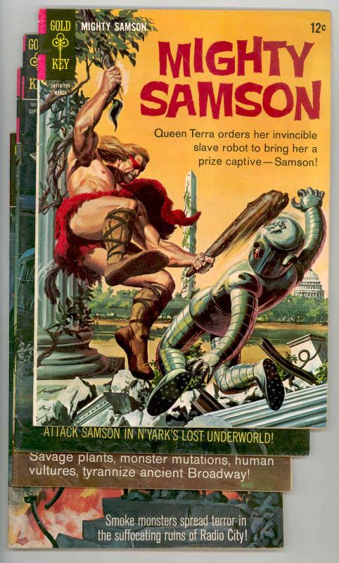 MIGHTY SAMSON #1-4,6,7,9,11,16 GK .1964-68. - MUTANTS TAKE OVER NYC - FUN VG/FN