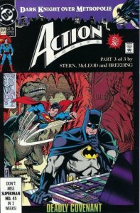 Action Comics #654 Dark Knight Over Metropolis Part 3 (1990) Very Fine Near Mint
