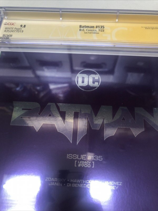 Batman (2023) # 135 (CGC 9.8 SS) Signed Chip Zdarsky * Stanley “Artgerm” Lau