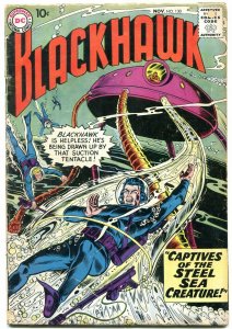 BLACKHAWK #130 1958 DC STEEL SEA CREATURE KILLER SHARK VG