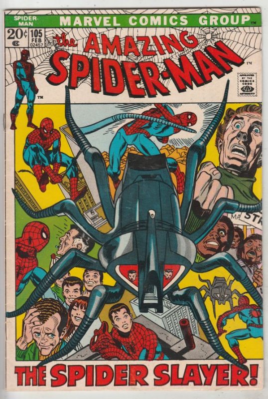 Amazing Spider-Man #105 (Feb-72) FN+ Mid-High-Grade Spider-Man