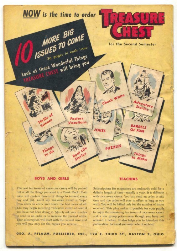 Treasure Chest Vol. 4 #10 1949- Graham Hunter cover VG