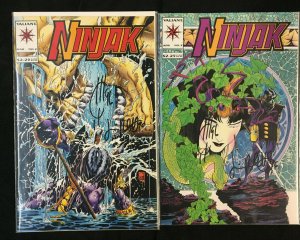 NINJAK VALIANT 16 COMICS LOT #2 + 3 SIGNED BY JOE QUESADA 1-14 + #0, #00 VF-NM