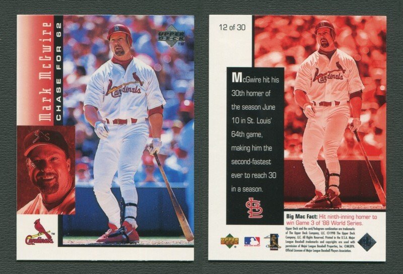 1998 Upper Deck Mark McGwire's Chase for 62#5  