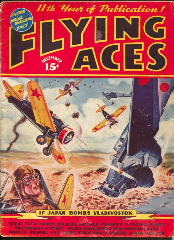 Flying Aces 12/1938-August Schomburg-Capt Philip Strange-McWilliams-VG