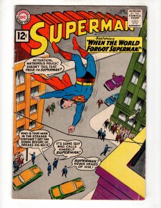 Superman #150 (1962)  WHEN THE WORLD FORGOT SUPERMAN!   / ID#003