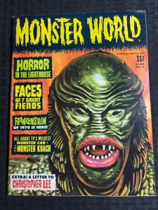 1965 MONSTER WORLD Magazine #4 FVF 7.0 Christopher Lee / Frankenstein / Munsters