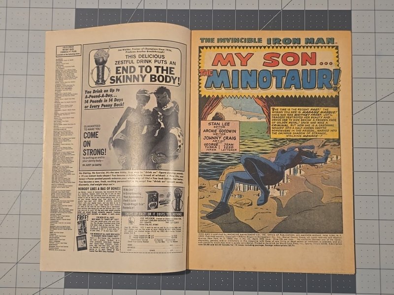 Invincible Iron Man #24 (Apr-1970) Marvel — Madame Masque & Minotaur Cover