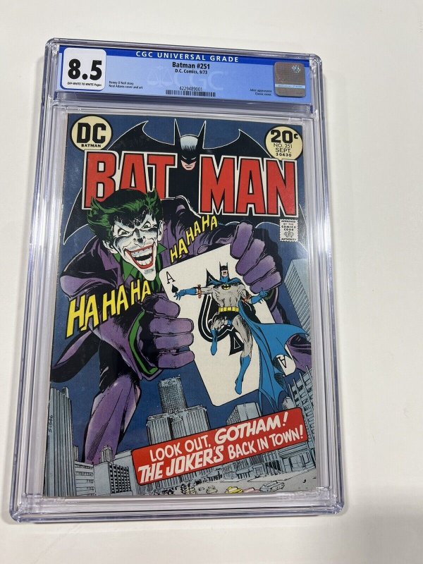 Batman 251 Cgc 8.5 White Pages Dc 1973 Joker Neal Adams Art