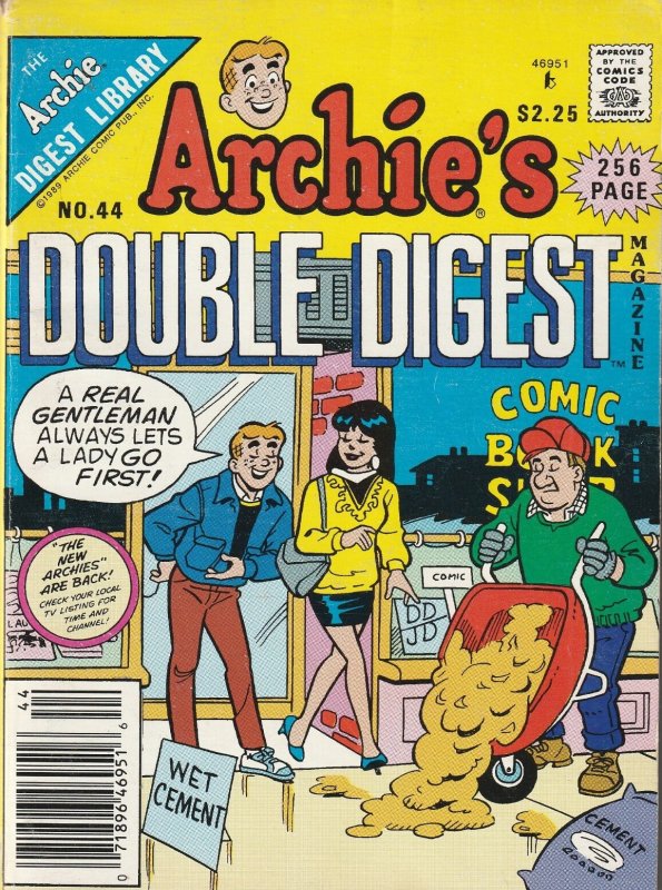 Archie's Double Digest Magazine #44 (Newsstand) FN ; Archie | Wet Cement Cover