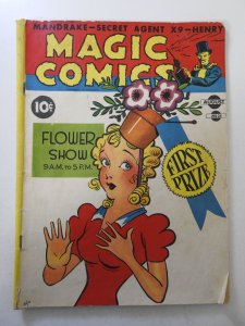 Magic Comics #25 (1941) GD Condition moisture stain, centerfold detached