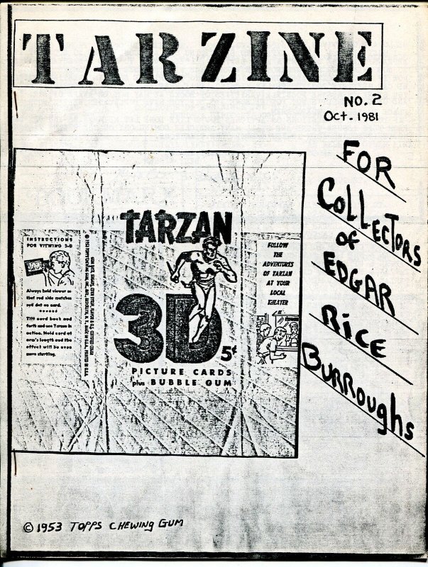 Tarzine #2 10/1981-Weintz-Edgar Rice Burroughs-Tarzan-Collector info-FN/VF