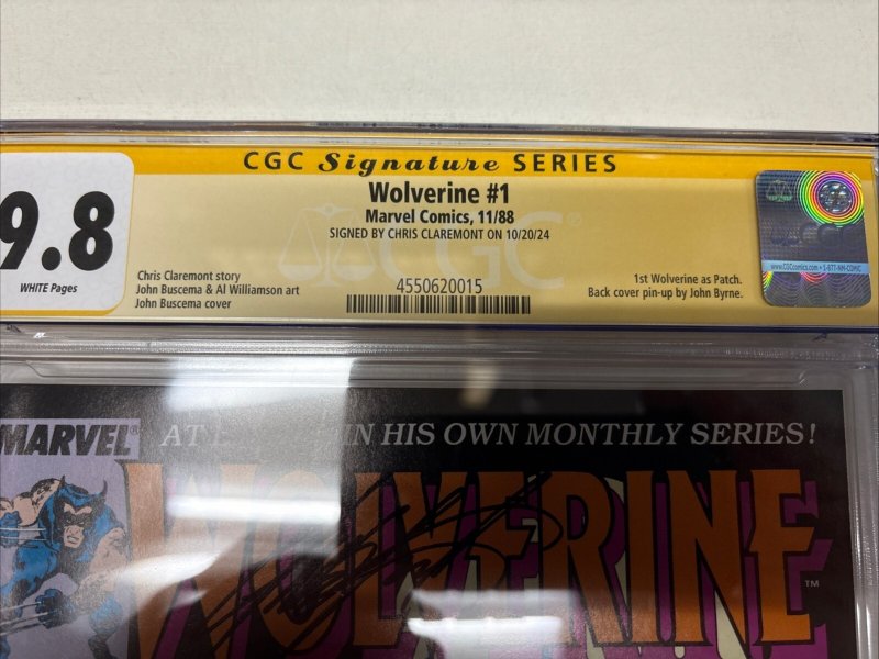 Wolverine (1988) # 1 (CGC 9.8 SS) Signed Chris Claremont * Marvel Comics