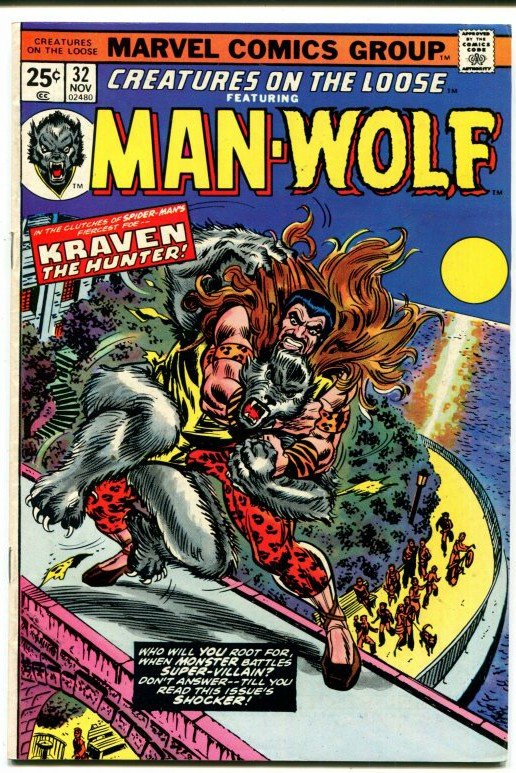 Creatures On The Loose #32 (VF) 1974 Man-Wolf Kraven The Hunter Bronze Age ID001