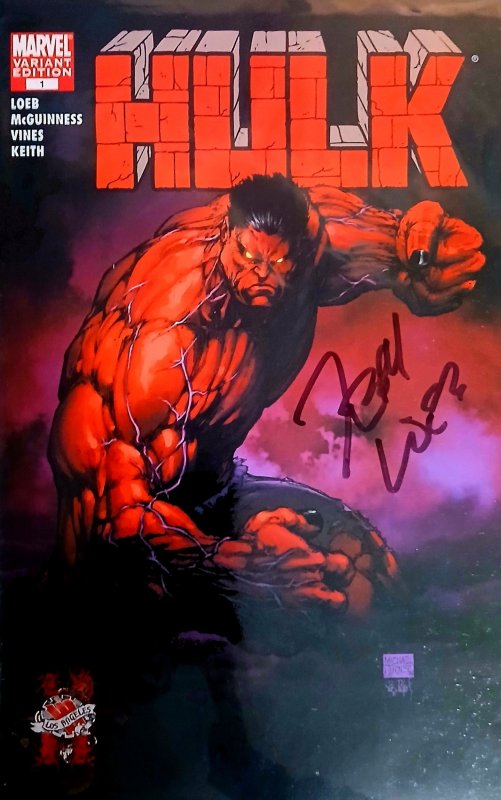 Hulk #1 Wizard World VIP KEY 1st Red Hulk Signed J Loeb w/COA Ross Thunderbolts