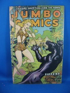 JUMBO COMICS 80 F SHEENA FICTION HOUSE 1945