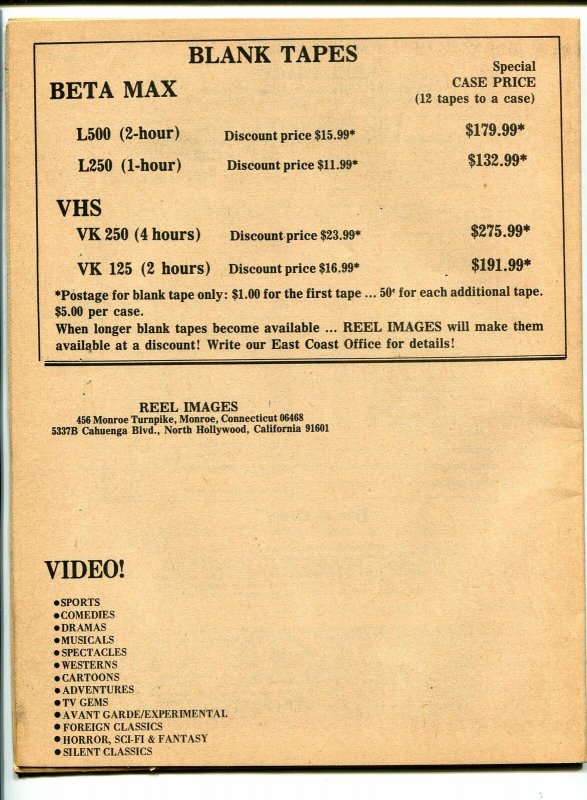 Reel Images-Fall 1978-VHS & Beta film tape catalog-FN