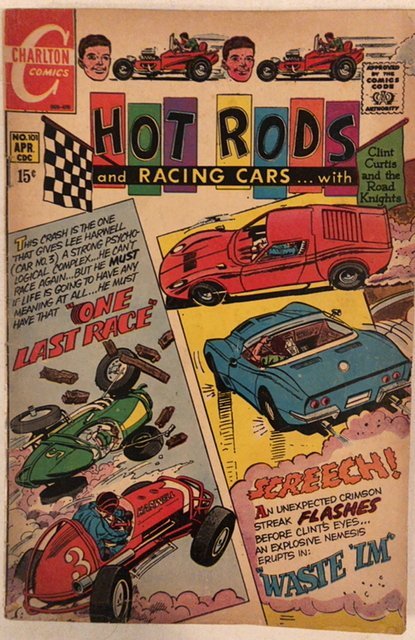 Hot Rods and Racing Cars #101 ..rdr w/ termite chew.sigh!C all my hot car books!
