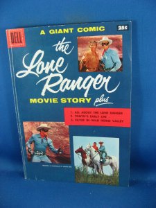 DELL GIANT LONE RANGER MOVIE STORY VG F  PHOTO CVR ORIGIN ISSUE 1956