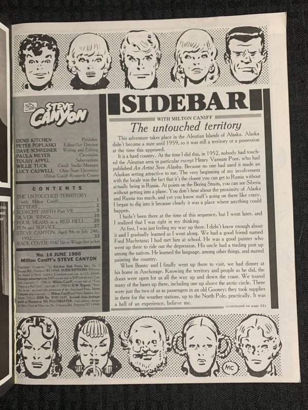 1986 STEVE CANYON #16 FN 6.0 Milton Caniff / Kitchen Sink