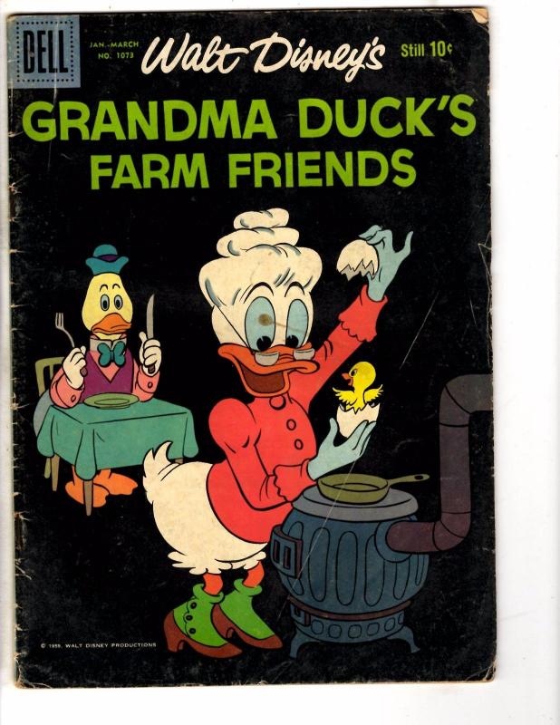 Four Color # 1073 VG Dell Comic Book 1959 Grandma Duck's Farm Friends Duck J226