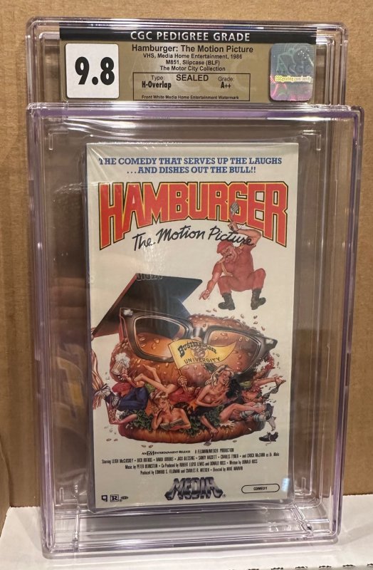 ONE OF A KIND HAMBURGER MOVIE VHS CGC Graded 9.8 A++ Motor City Pedigree