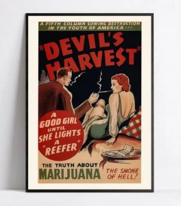 DEVIL'S HARVEST Retro Canvas GOOD GIRL | REEFER Poster 12×16 NEW | No Frame