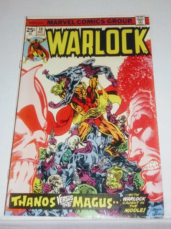 Warlock #10 (7.0-7.5) 1975 THANOS vs THE MAGUS! Jim Starlin (id05a)