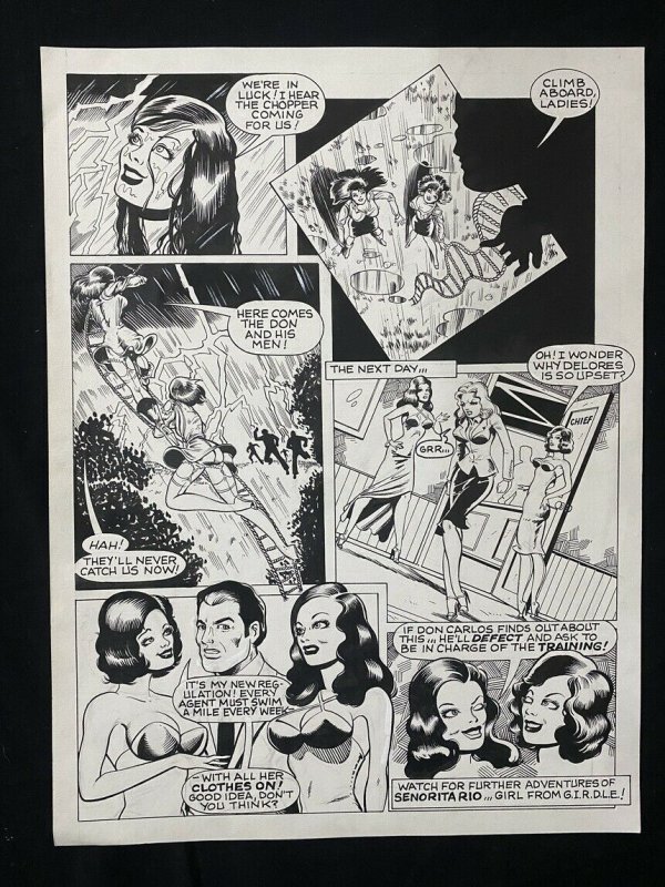 Original Art Unpublished 6 Page Senorita Rio Story- Black- Heike