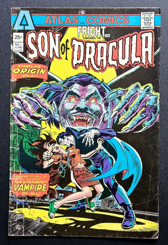 Fright #1 (1975) Atlas Comics - [KEY] 1st App of the Son of Dracula - GD+