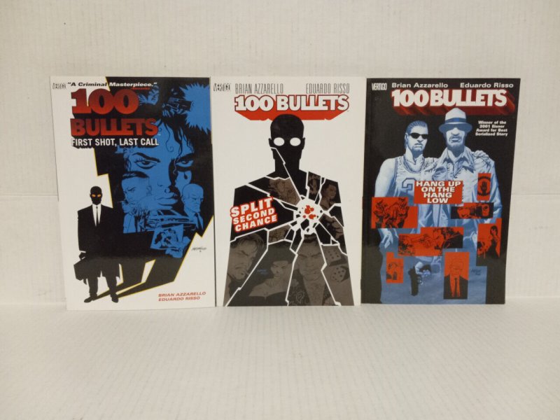 100 BULLETS: VOL. 1 ,2, 3 - AZZARELLO & RISSO  TRADE PAPER BACKS - FREE SHIPPING