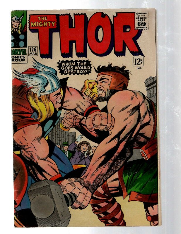 Mighty Thor # 126 VG- Marvel Comic Book Loki Odin Asgard Sif Avengers Hulk RB8