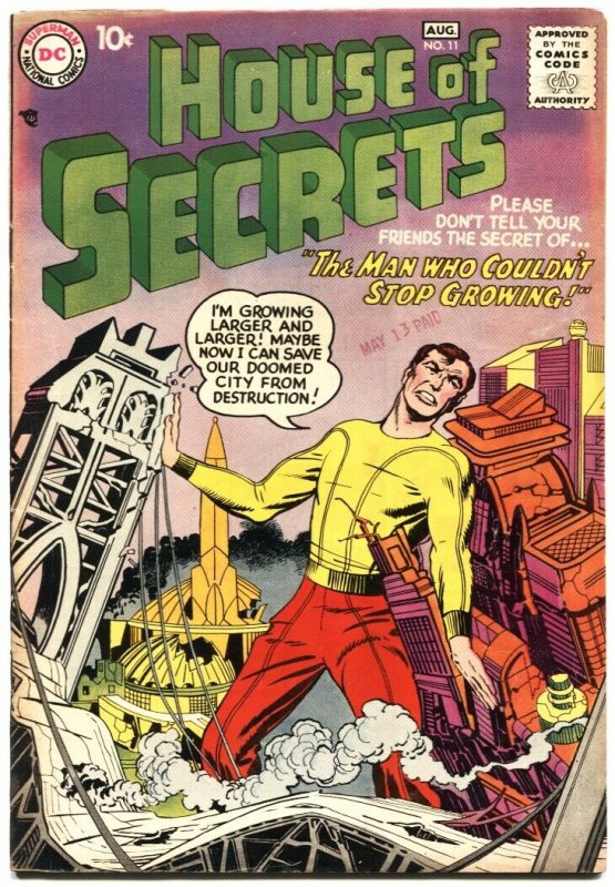 HOUSE OF SECRETS #11-1958-JACK KIRBY COVER-MYSTERY AND SCIENCE FICTION-HORROR