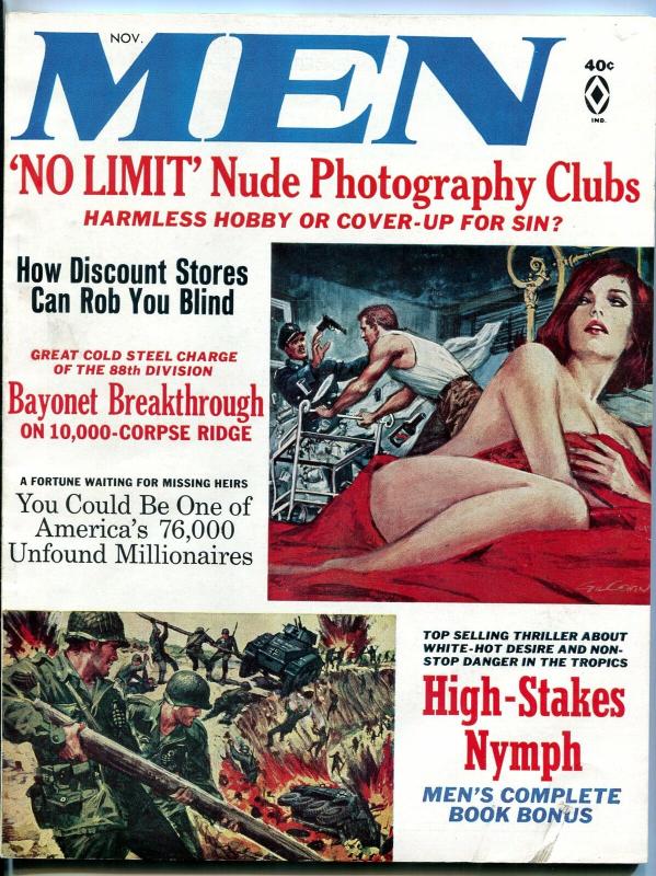 Men Magazine November 1965-HOT PHOTOGRAPHY CLUBS-CHEESECAKE-WW 2-