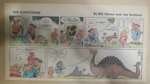 The Flintstones Sunday Page by Hanna-Barbera from 7/16/1967 Size: 7.5 x 15 inch