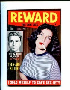 REWARD-TRUE CRIME CASES #1-03/1954-TEEN-AGE KILLER-SPICY-SOUTHERN STATES-vf