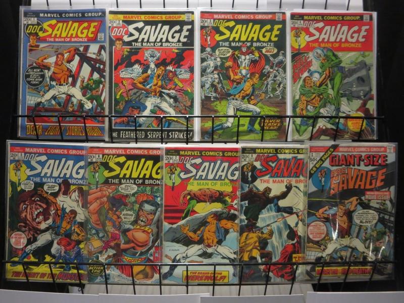 DOC SAVAGE (1972) 1-8  Ann 1 VG-F/+ Marvel adapts Pulp