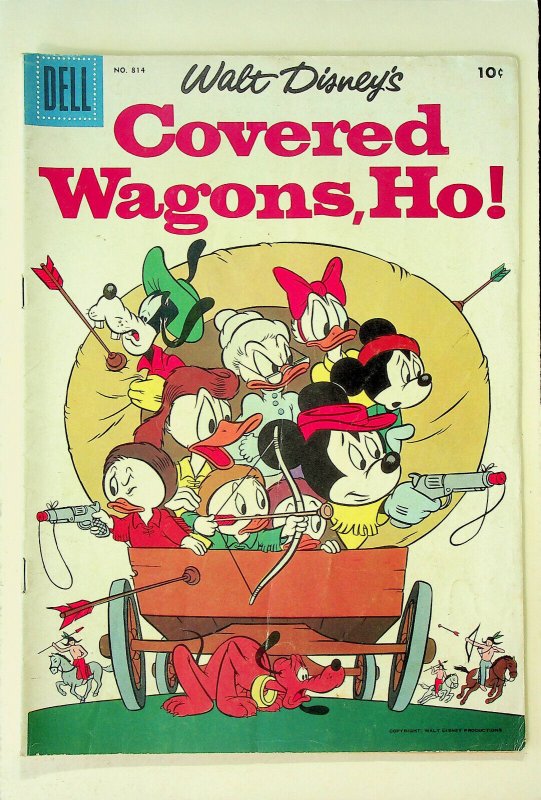Four Color #814 - WD's Covered Wagons, Ho! (1957, Dell) - Very Good 