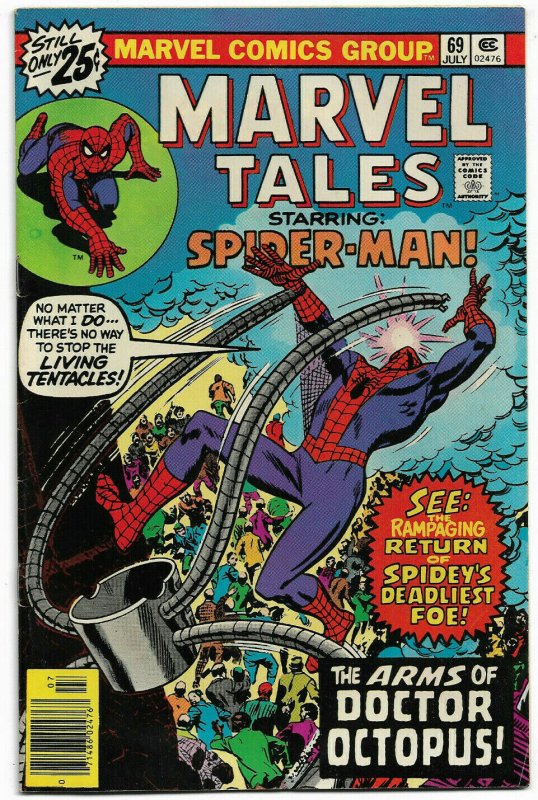 MARVEL TALES#69 FN/VF 1976 SPIDER-MAN BRONZE AGE COMICS 