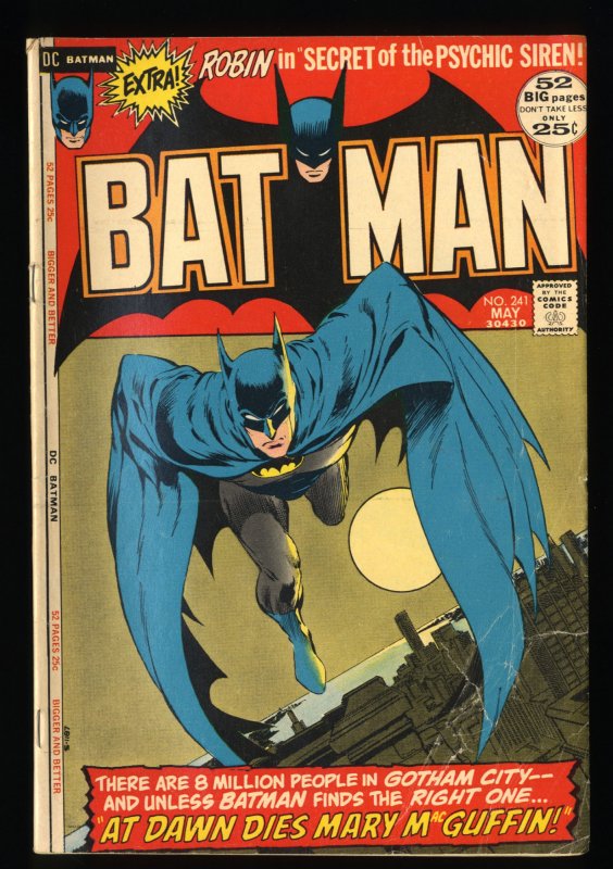 Batman #241 VG- 3.5 Classic Neal Adams Cover!