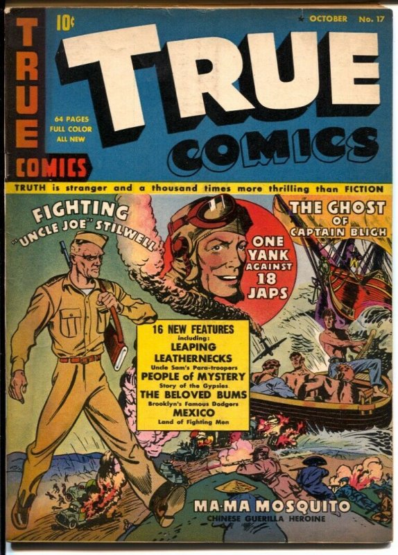 True #17 1942-WWII era issue-Gen Stillwell-Leaping Leathernecks-VG/FN