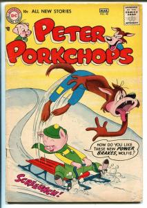 PETER PORKCHOPS #48 1957-DC COMICS-SLED COVER-SHELDON MAYER ART-vg