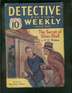 DETECTIVE FICTION WEEKLY PULP-9/16/33-SILVER SKULL-CRIM VG