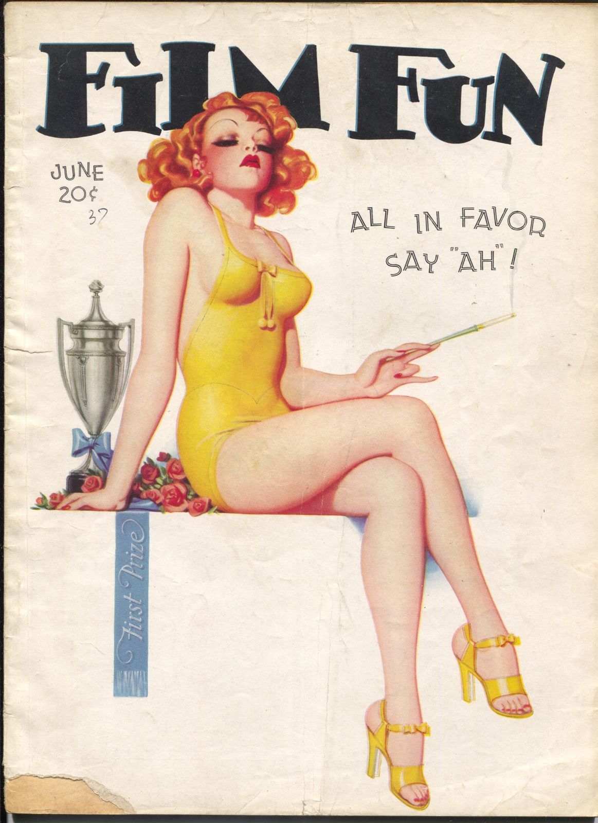 Film Fun 6/1937-pin-up girl cover-Enoch Bolles-movie star pix-spanking-VG-  | Comic Collectibles - Magazines