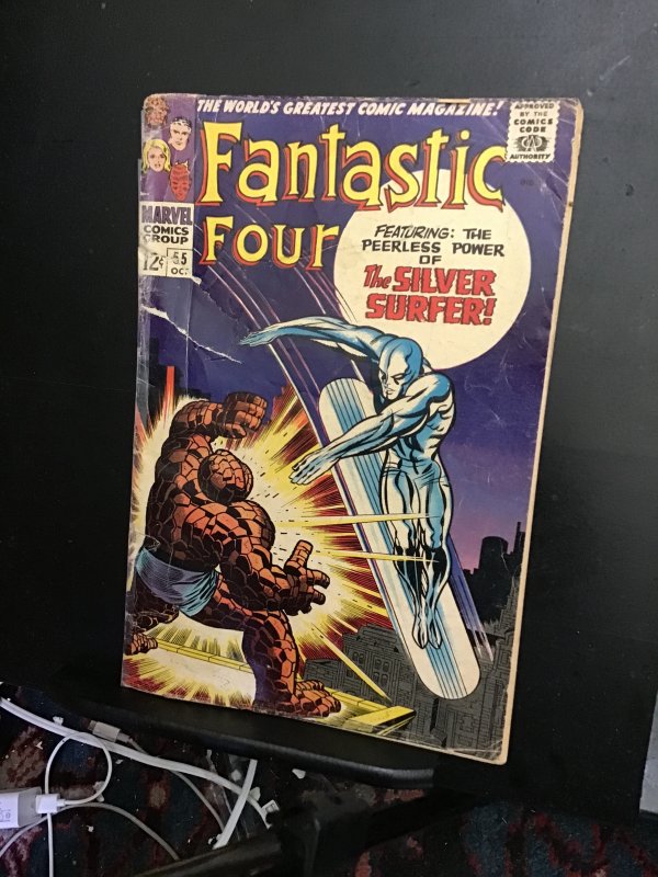 Fantastic Four #55 (1966) Thing vs Silver Surfer key! Kirby art! Lower grade GD-