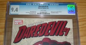 Daredevil #1 CGC 9.4 mark waid - paolo rivera - marvel comics - 2011 great cover