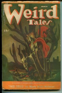 Weird Tales 3/1946-pulp horror-Seabury Quinn-Kjelgaard-Bloch-Bradbury-G/VG