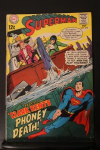 Superman #210 (1968) High-Grade VF+ Clark Drowned! C'ville CERT wow!