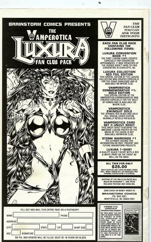 Brainstorm Vamperotica #7 (1995)Adult Comic Book Grade VG 4.0