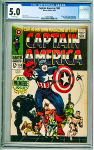 Captain America #100 (1968) CGC 5.0! OW Pages!